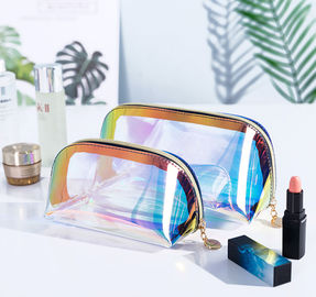 Polychrome Cosmetic Bag Transparent Holographic Fabric